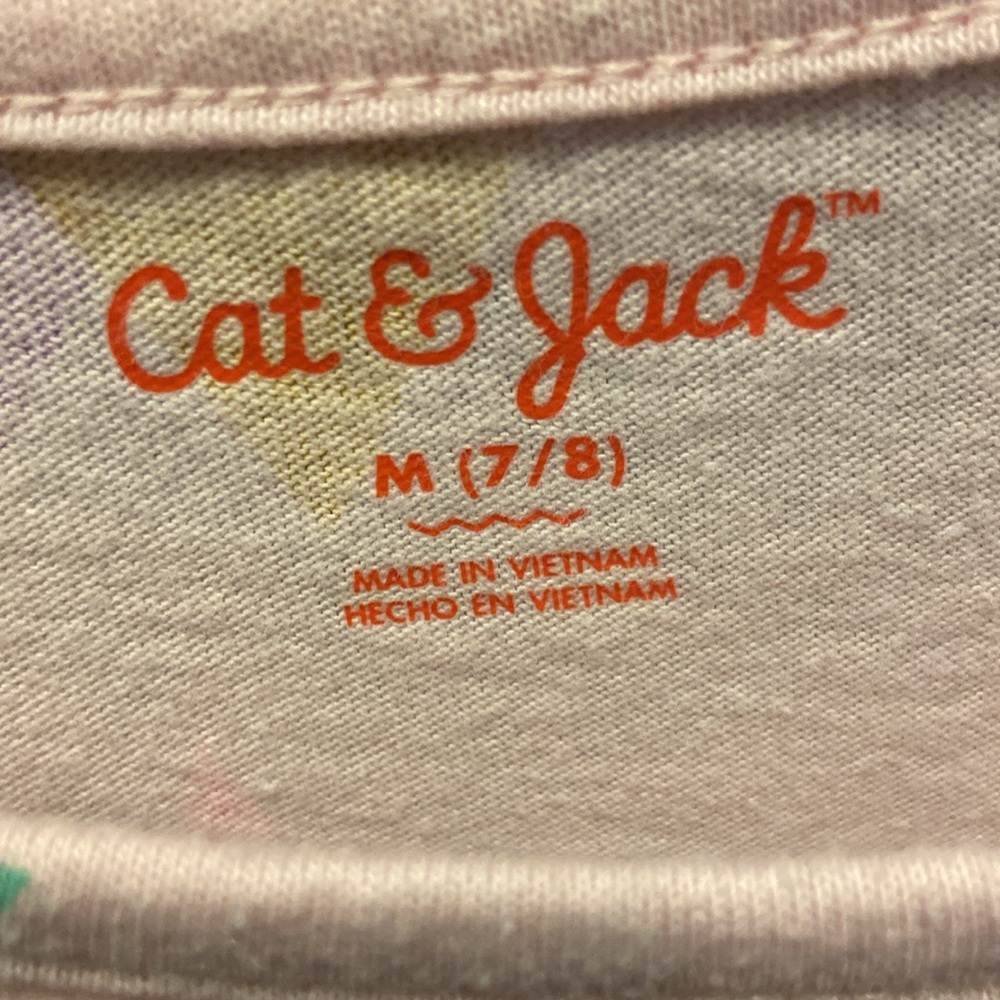 Cat & Jack Soft Pink Dress Med (7/8) long sleeve colored tree design nice. - Picture 7 of 7